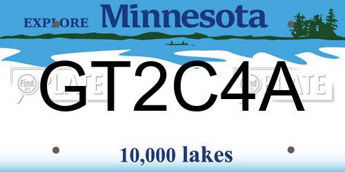 GT2C4A Minnesota License Plate