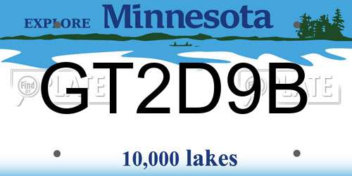 GT2D9B Minnesota License Plate