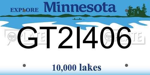 GT2I406 Minnesota License Plate