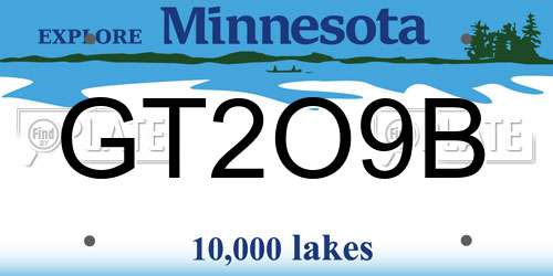 GT2O9B Minnesota License Plate