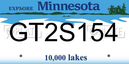 GT2S154 Minnesota License Plate