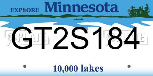 GT2S184 Minnesota License Plate