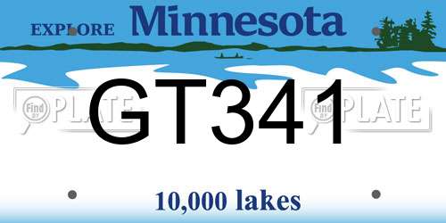GT341 Minnesota License Plate