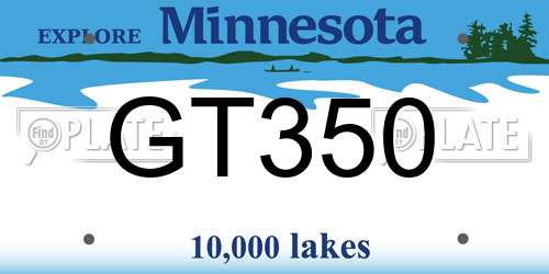 GT350 Minnesota License Plate