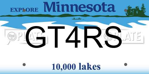 GT4RS Minnesota License Plate