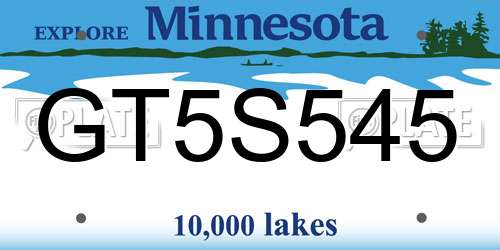 GT5S545 Minnesota License Plate