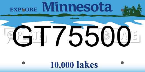 GT75500 Minnesota License Plate