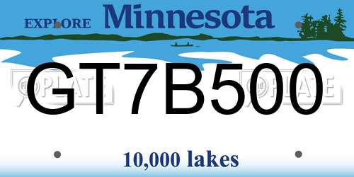 GT7B500 Minnesota License Plate
