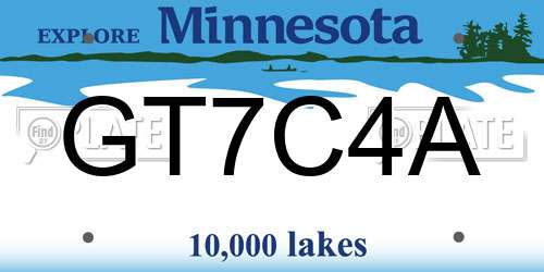 GT7C4A Minnesota License Plate