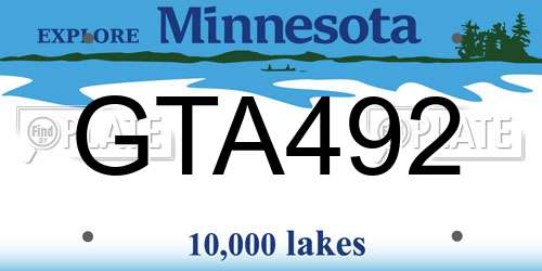 GTA492 Minnesota License Plate