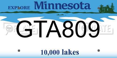 GTA809 Minnesota License Plate