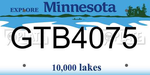 GTB4075 Minnesota License Plate
