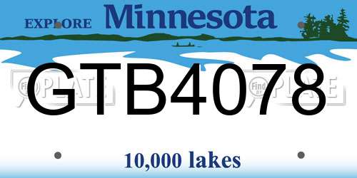 GTB4078 Minnesota License Plate