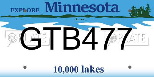 GTB477 Minnesota License Plate