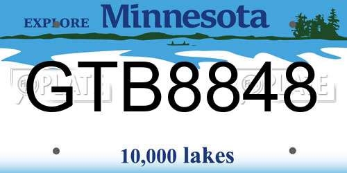 GTB8848 Minnesota License Plate