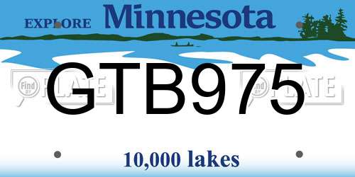 GTB975 Minnesota License Plate