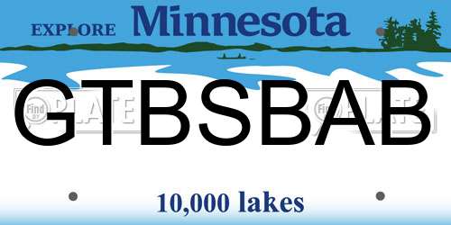 GTBSBAB Minnesota License Plate