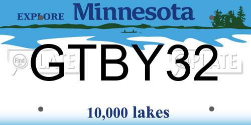 GTBY32 Minnesota License Plate