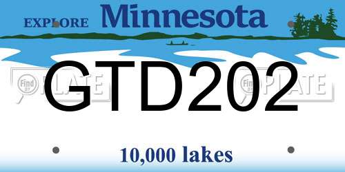 GTD202 Minnesota License Plate