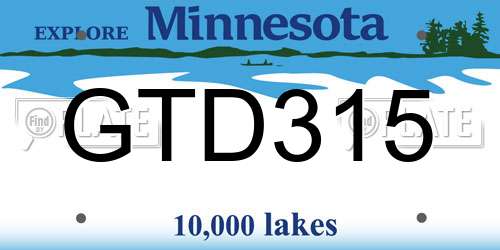 GTD315 Minnesota License Plate