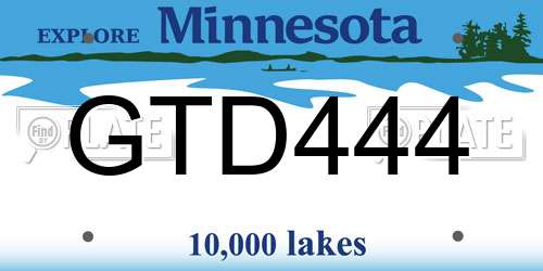 GTD444 Minnesota License Plate