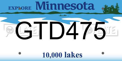 GTD475 Minnesota License Plate