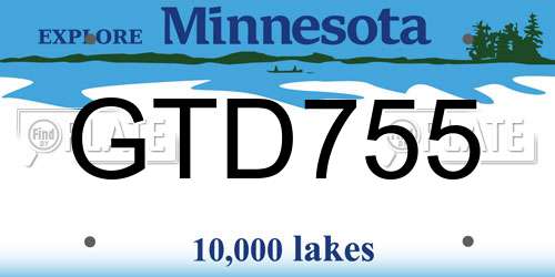 GTD755 Minnesota License Plate