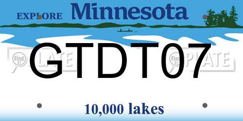 GTDT07 Minnesota License Plate