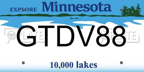 GTDV88 Minnesota License Plate