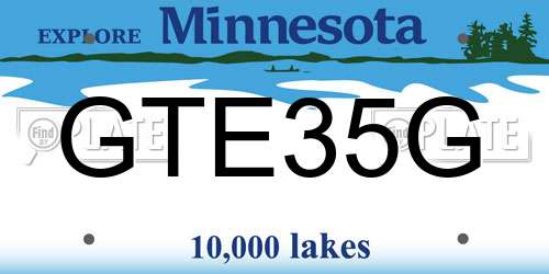 GTE35G Minnesota License Plate