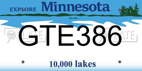 GTE386 Minnesota License Plate