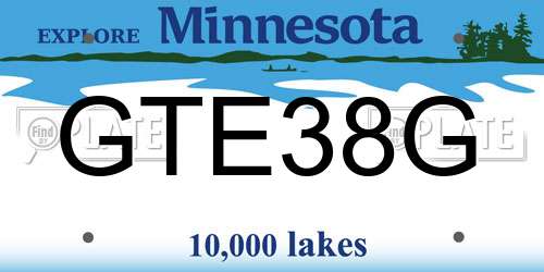 GTE38G Minnesota License Plate