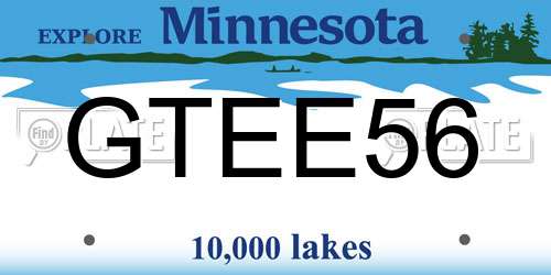 GTEE56 Minnesota License Plate