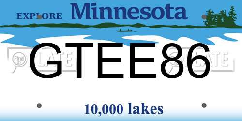 GTEE86 Minnesota License Plate