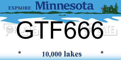 GTF666 Minnesota License Plate