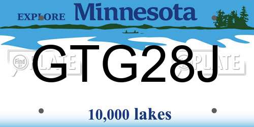 GTG28J Minnesota License Plate