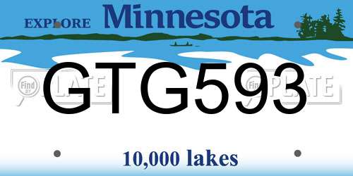GTG593 Minnesota License Plate