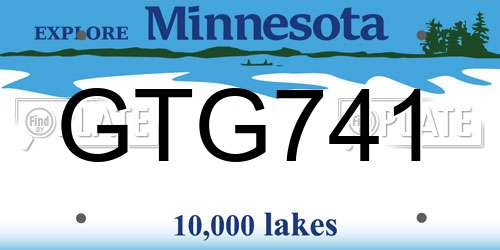 GTG741 Minnesota License Plate