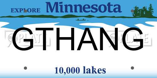 GTHANG Minnesota License Plate