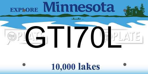 GTI70L Minnesota License Plate