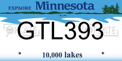 GTL393 Minnesota License Plate