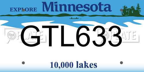 GTL633 Minnesota License Plate