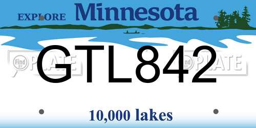 GTL842 Minnesota License Plate