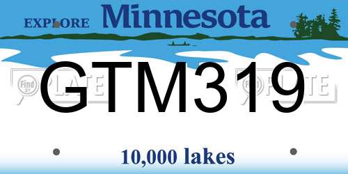 GTM319 Minnesota License Plate