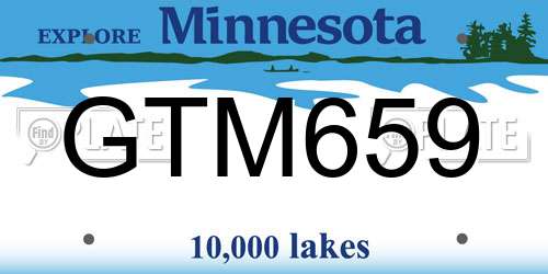 GTM659 Minnesota License Plate
