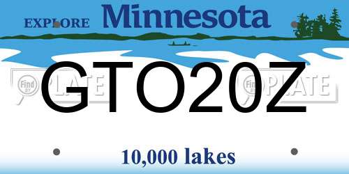 GTO20Z Minnesota License Plate