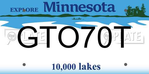 GTO70T Minnesota License Plate