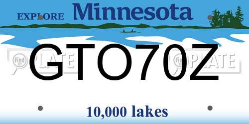 GTO70Z Minnesota License Plate