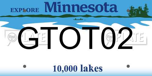 GTOT02 Minnesota License Plate