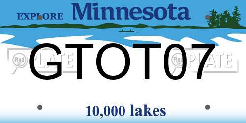 GTOT07 Minnesota License Plate